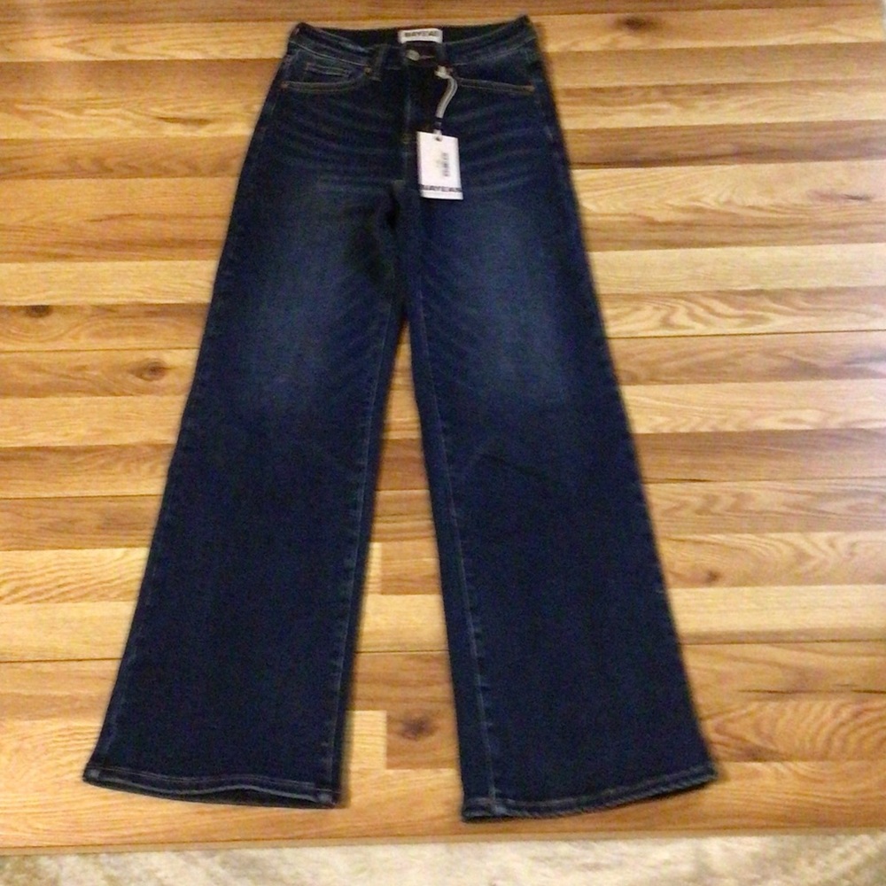 RAYEAS Navy Wide Leg Jeans